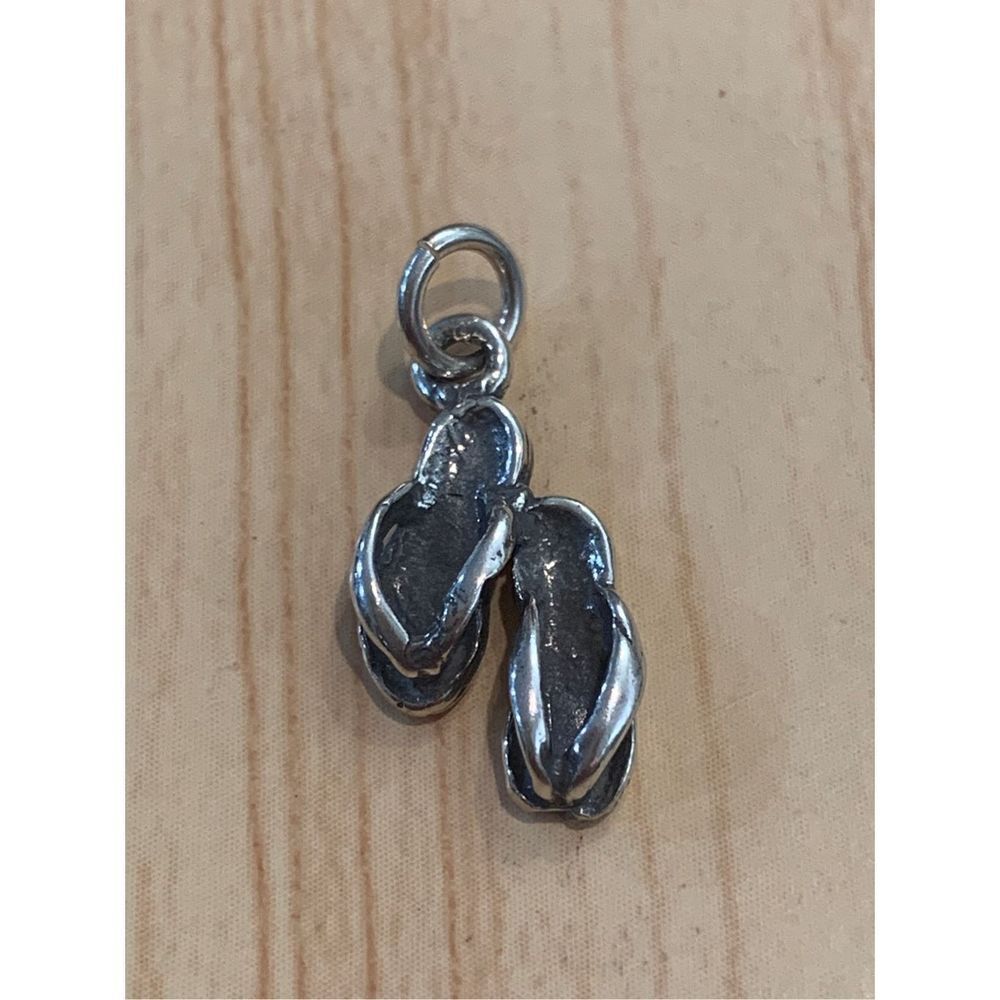 .925 Sandals Sterling SilverJewelry Charm #beach #flip flops